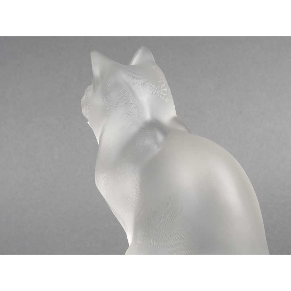 LALIQUE – Chat assis en cristal XXe – signé Lalique France 12