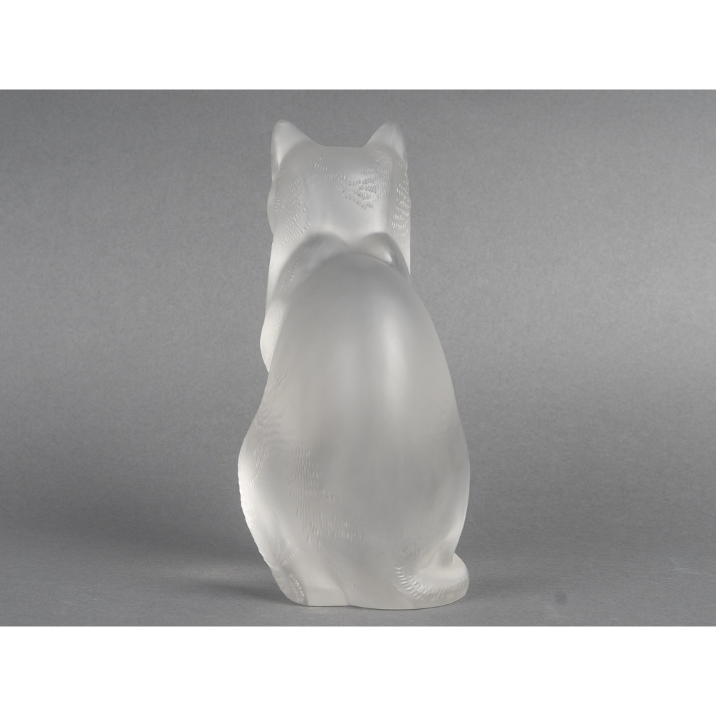LALIQUE – Chat assis en cristal XXe – signé Lalique France 13