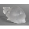 LALIQUE – Chat couché en cristal XXe Signé Lalique France 23