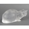LALIQUE – Chat couché en cristal XXe Signé Lalique France 25