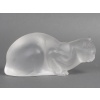 LALIQUE – Chat couché en cristal XXe Signé Lalique France 26