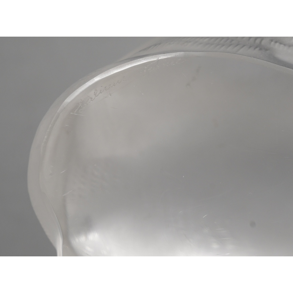 LALIQUE – Chat couché en cristal XXe Signé Lalique France 14
