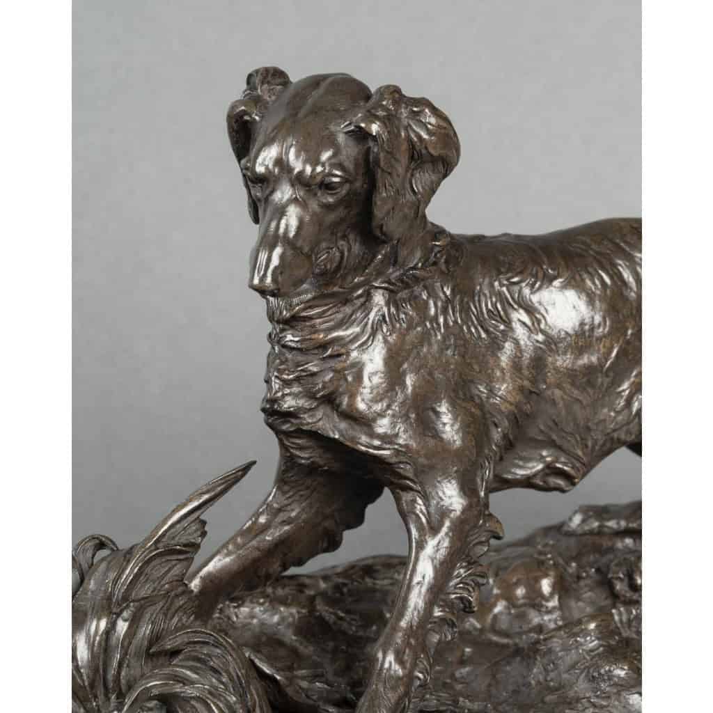 Sculpture – Chien À L’ Arrêt , Pierre – Jules Mêne (1810-1879) – Bronze 5