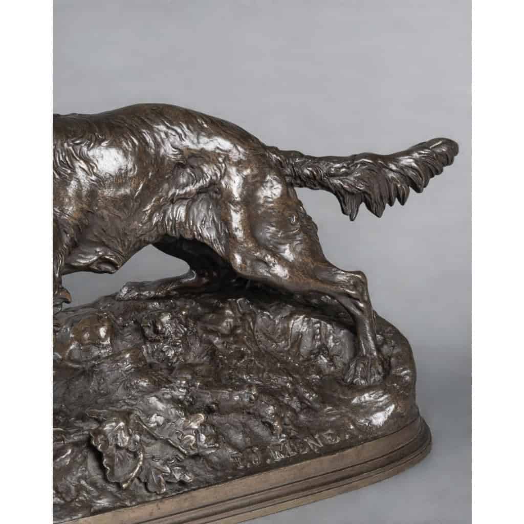 Sculpture – Chien À L’ Arrêt , Pierre – Jules Mêne (1810-1879) – Bronze 10
