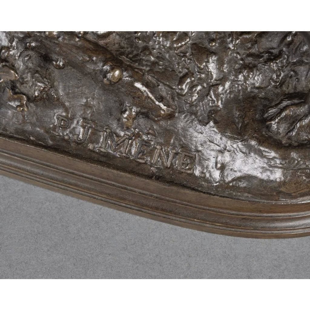 Sculpture – Chien À L’ Arrêt , Pierre – Jules Mêne (1810-1879) – Bronze 11
