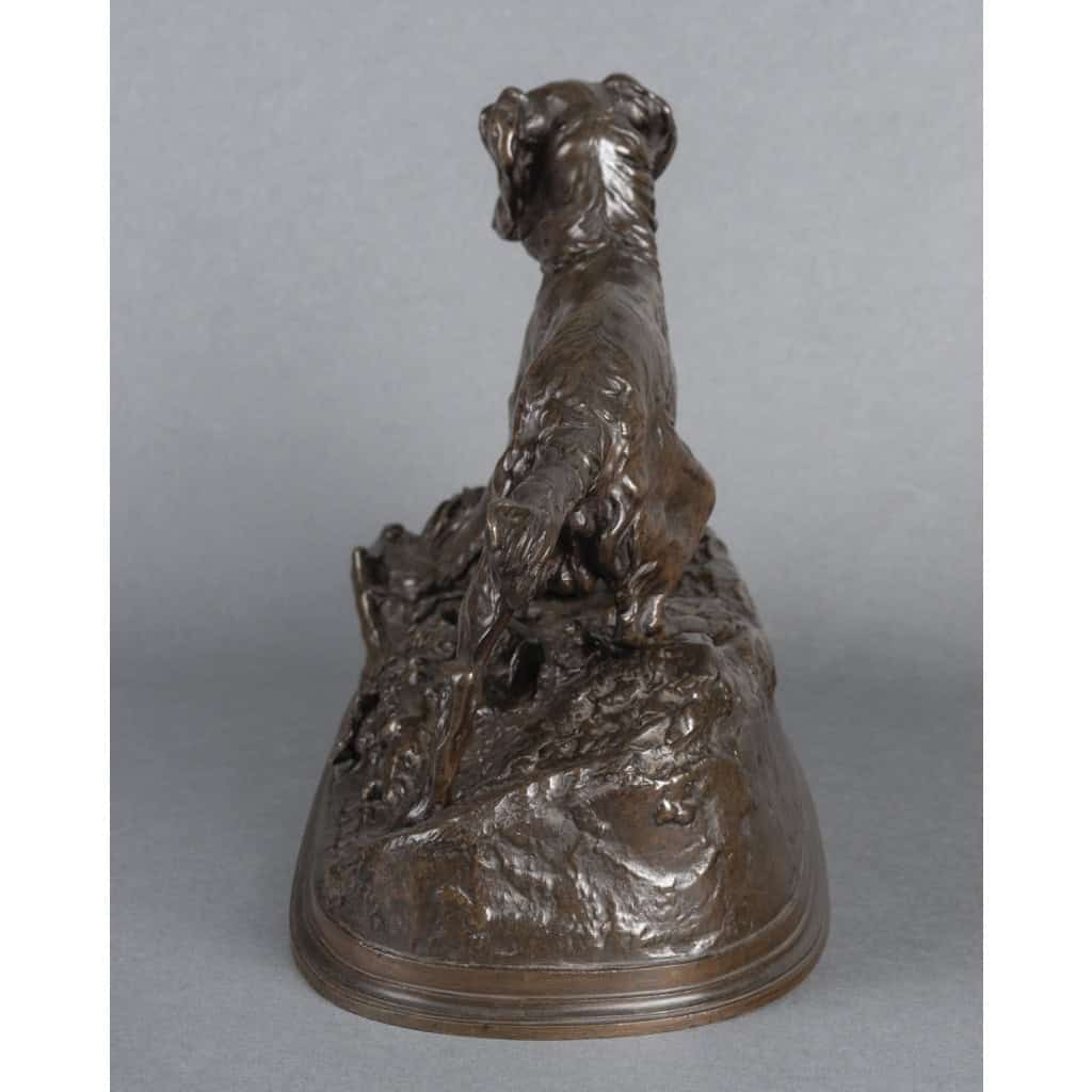 Sculpture – Chien À L’ Arrêt , Pierre – Jules Mêne (1810-1879) – Bronze 8