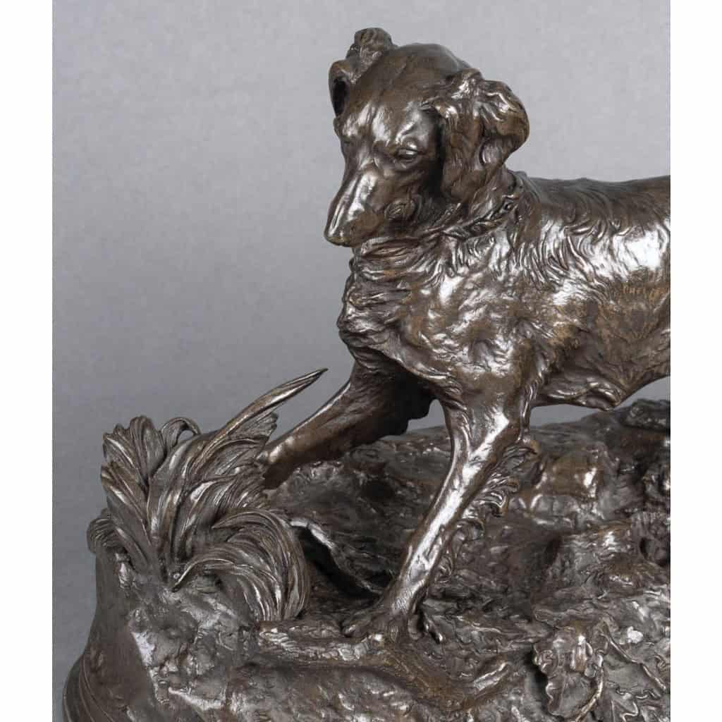 Sculpture – Chien À L’ Arrêt , Pierre – Jules Mêne (1810-1879) – Bronze 9