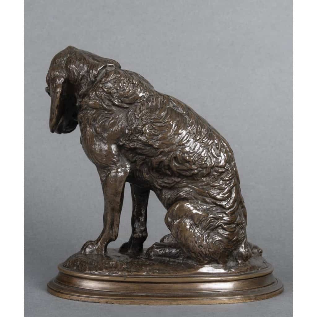 Sculpture – Épagneul Assis , Emmanuel Frémiet (1824-1910) – Bronze 8