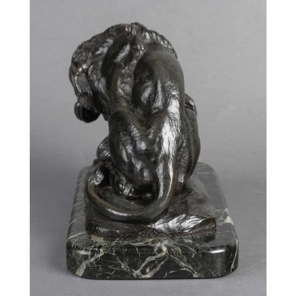 Sculpture – Le Lion Au Serpent , Antoine – Louis Barye (1795-1875) – Bronze 8