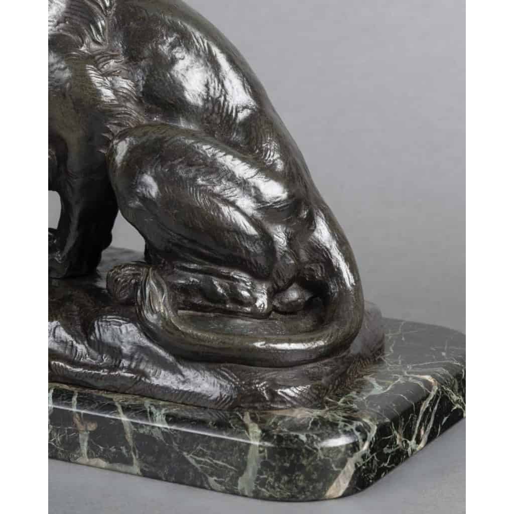 Sculpture – Le Lion Au Serpent , Antoine – Louis Barye (1795-1875) – Bronze 12