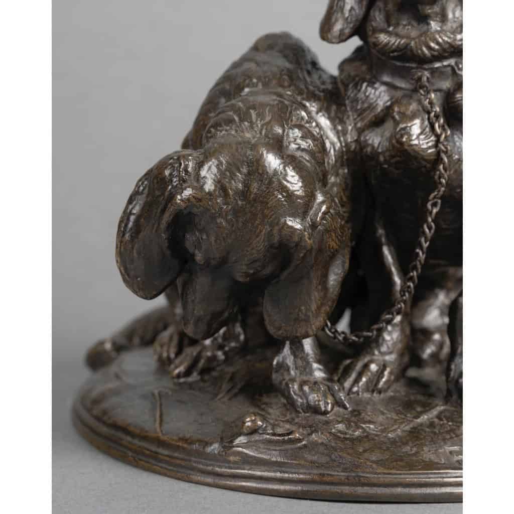 Sculpture – Groupe De Bassets , Ravageot Et Ravageode , Emmanuel Frémiet (1824 -1910) – Bronze 12
