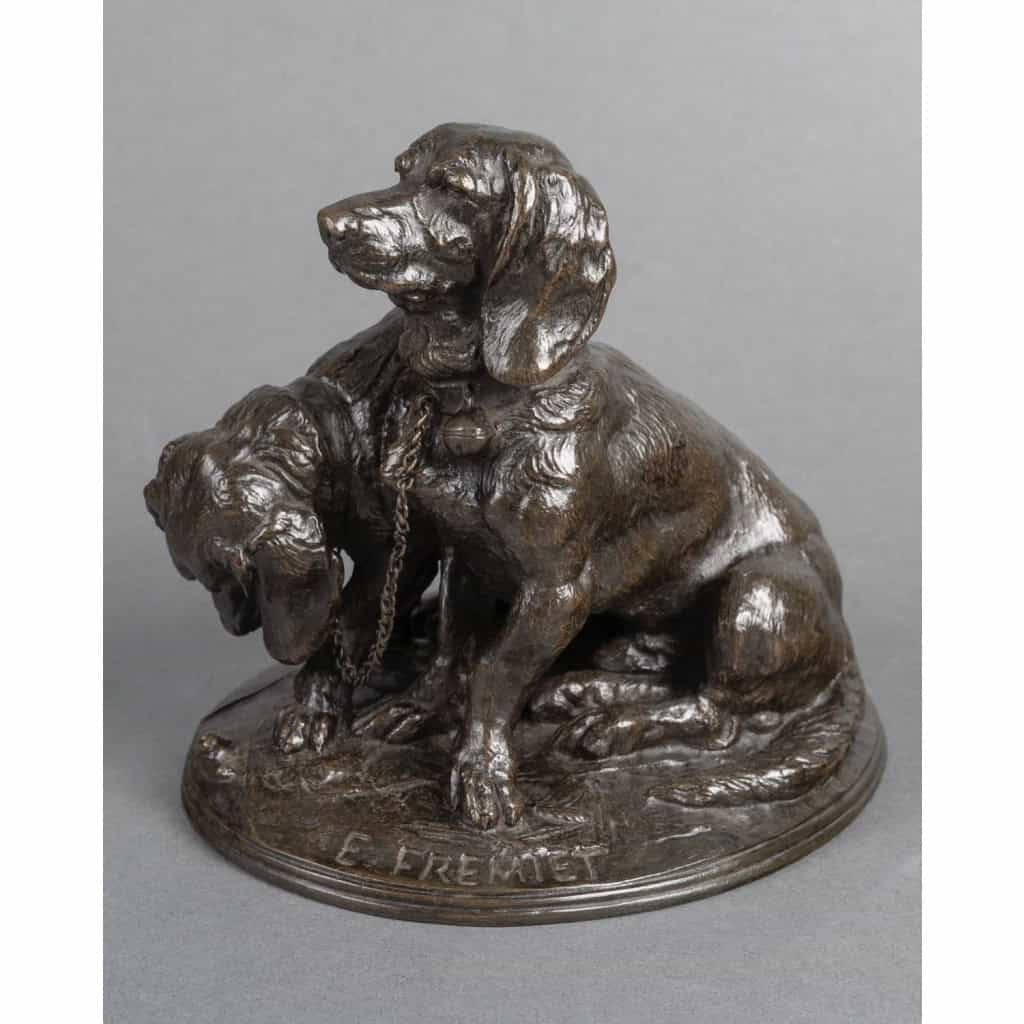 Sculpture – Groupe De Bassets , Ravageot Et Ravageode , Emmanuel Frémiet (1824 -1910) – Bronze 4
