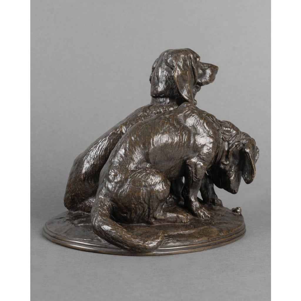 Sculpture – Groupe De Bassets , Ravageot Et Ravageode , Emmanuel Frémiet (1824 -1910) – Bronze 8