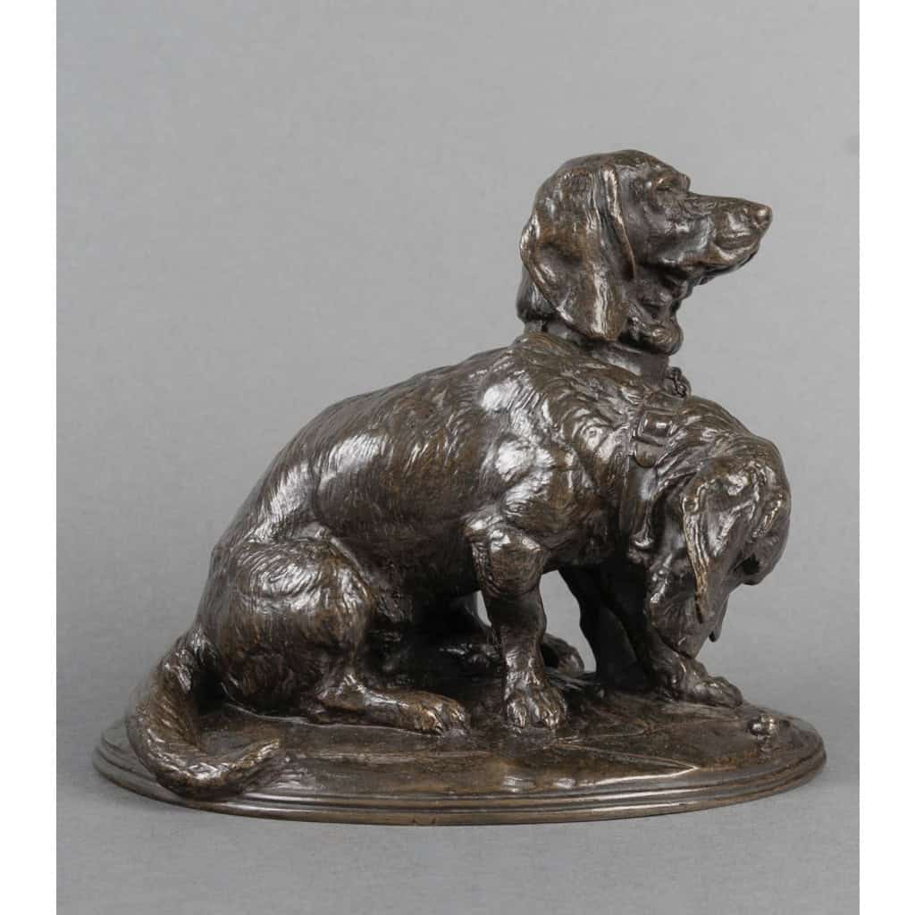 Sculpture – Groupe De Bassets , Ravageot Et Ravageode , Emmanuel Frémiet (1824 -1910) – Bronze 9