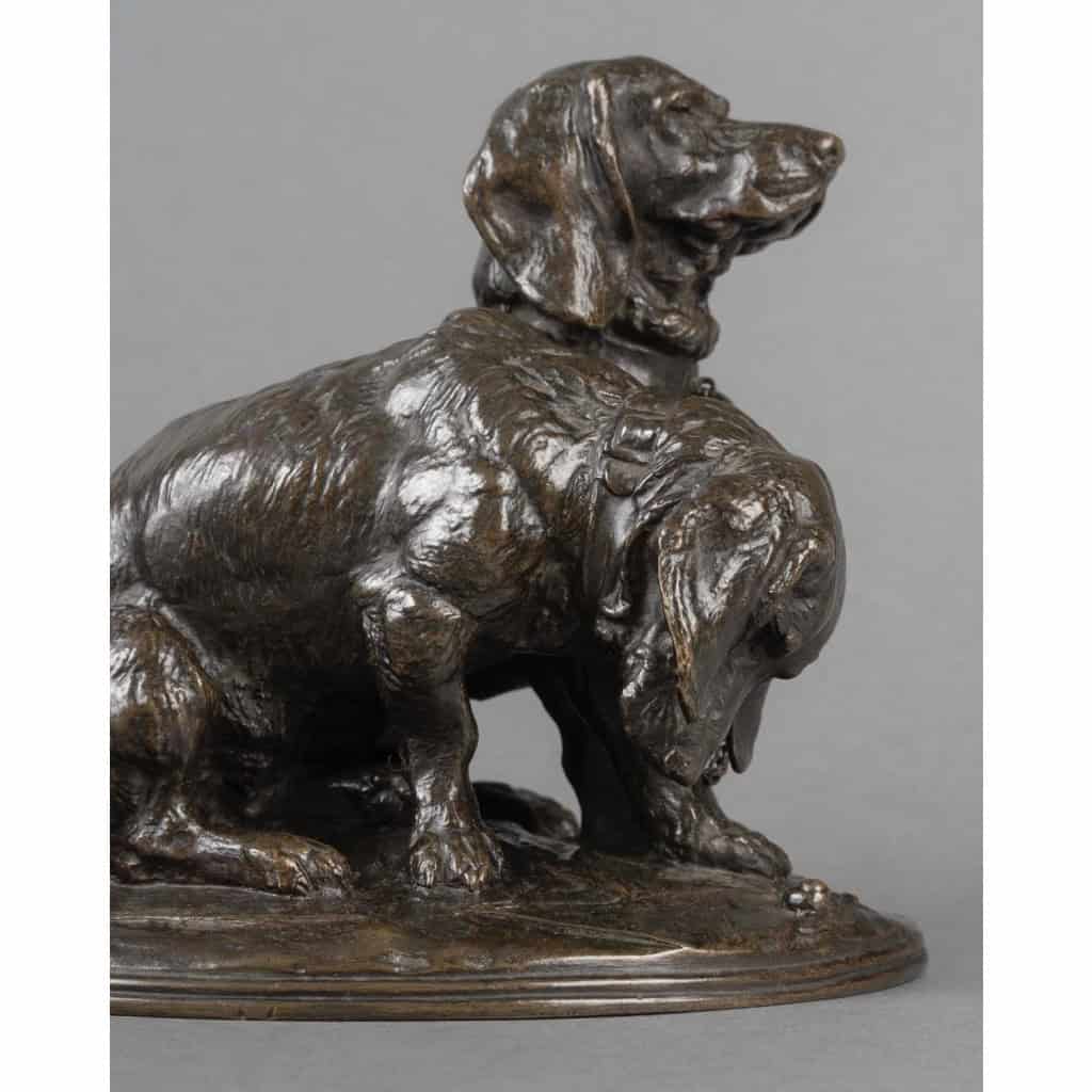 Sculpture – Groupe De Bassets , Ravageot Et Ravageode , Emmanuel Frémiet (1824 -1910) – Bronze 10