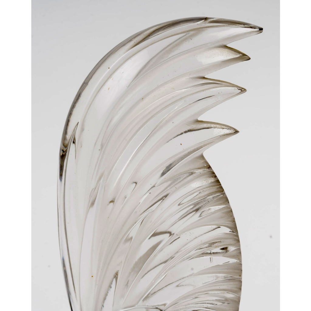 1928 René Lalique – Mascotte Automobile Coq Nain Verre Blanc 9
