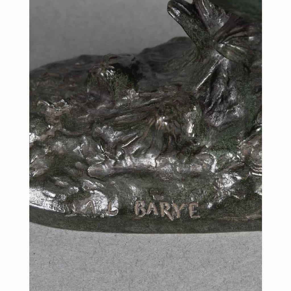 Sculpture – Le Lièvre Courant , Alfred Barye (1839-1882) – Bronze 11