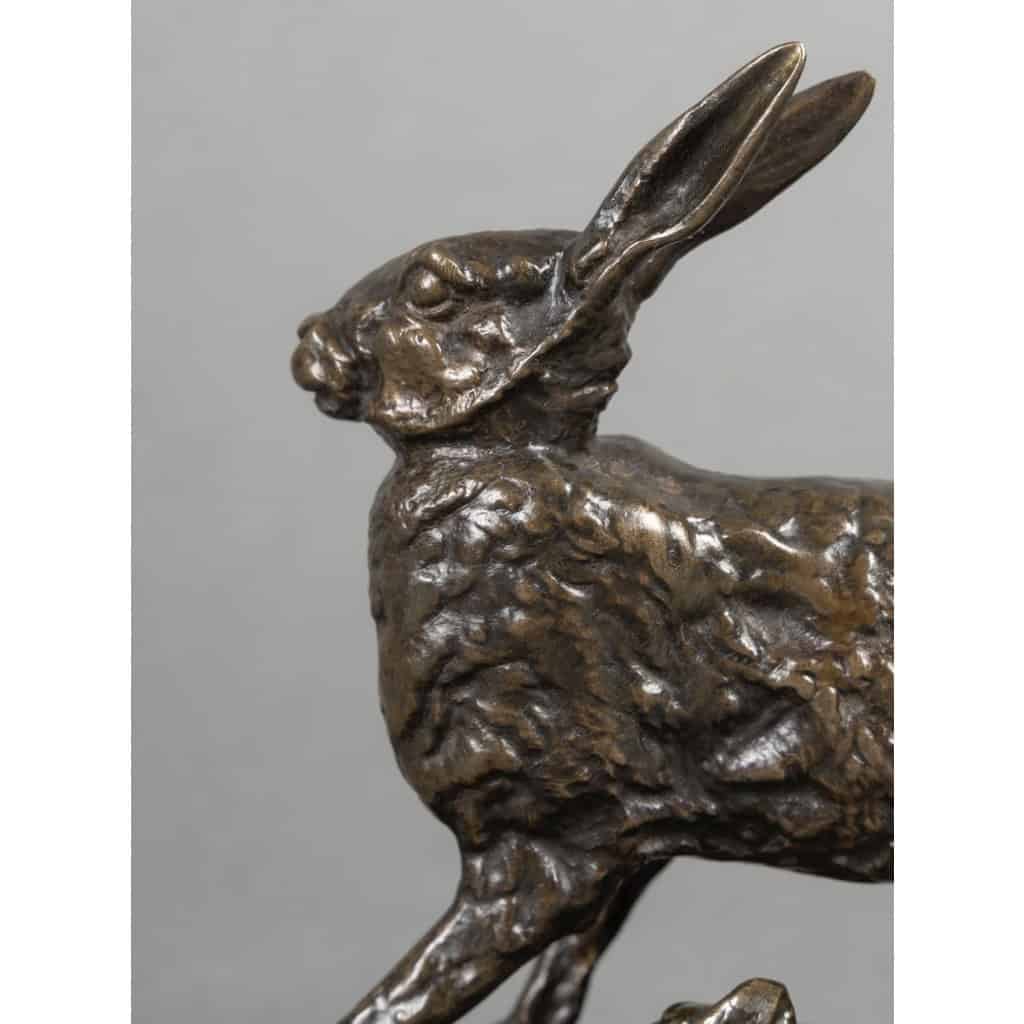 Sculpture – Lièvre Au Repos , Pierre – Jules Mêne (1810-1879) – Bronze 9