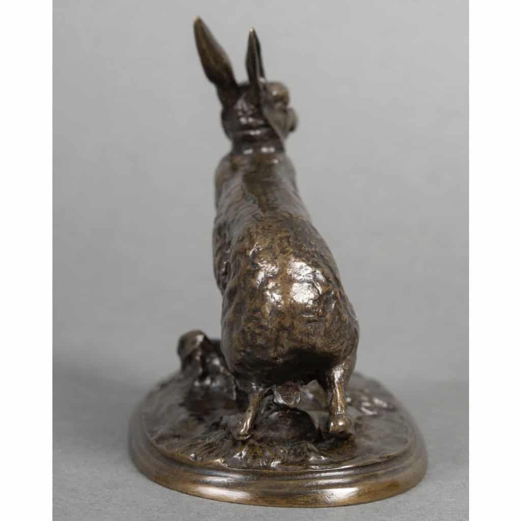 Sculpture – Lièvre Au Repos , Pierre – Jules Mêne (1810-1879) – Bronze 11