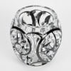 Lalique France – Vase Tourbillons Cristal Blanc Emaillé Noir 17