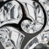 Lalique France – Vase Tourbillons Cristal Blanc Emaillé Noir 22