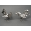 ESCHWEGE Paire de coqs combattant, argent massif circa 1950 27 ESCHWEGE Paire de coqs combattant, argent massif circa 1950 27