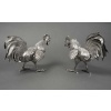 ESCHWEGE Paire de coqs combattant, argent massif circa 1950 36 ESCHWEGE Paire de coqs combattant, argent massif circa 1950 36