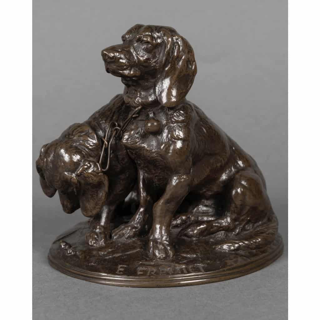 Sculpture – Groupe De Bassets , Ravageot Et Ravageode , Emmanuel Frémiet (1824 -1910) – Bronze 4