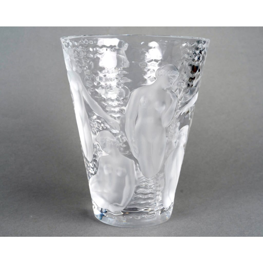 Lalique France – Vase Ondines Cristal Blanc 4