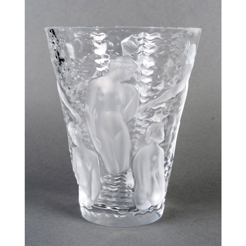 Lalique France – Vase Ondines Cristal Blanc 5