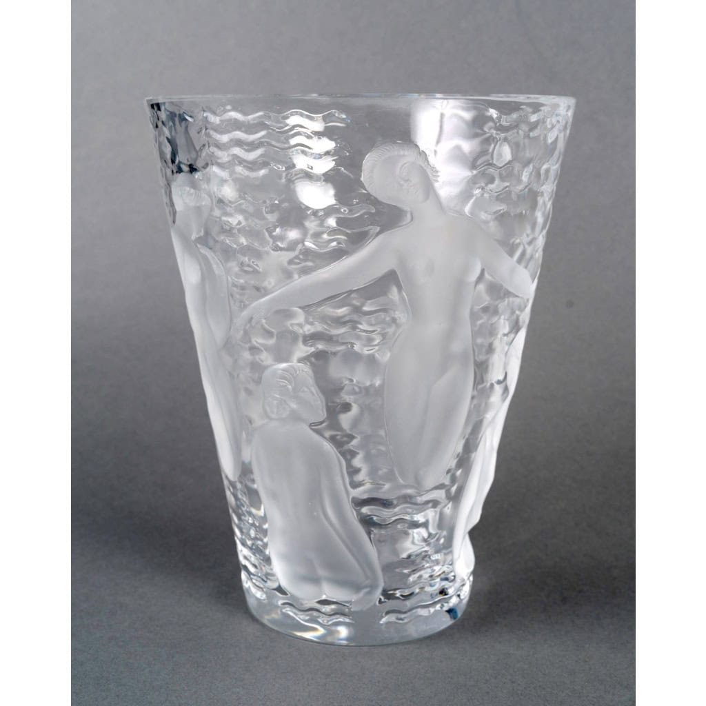Lalique France – Vase Ondines Cristal Blanc 7