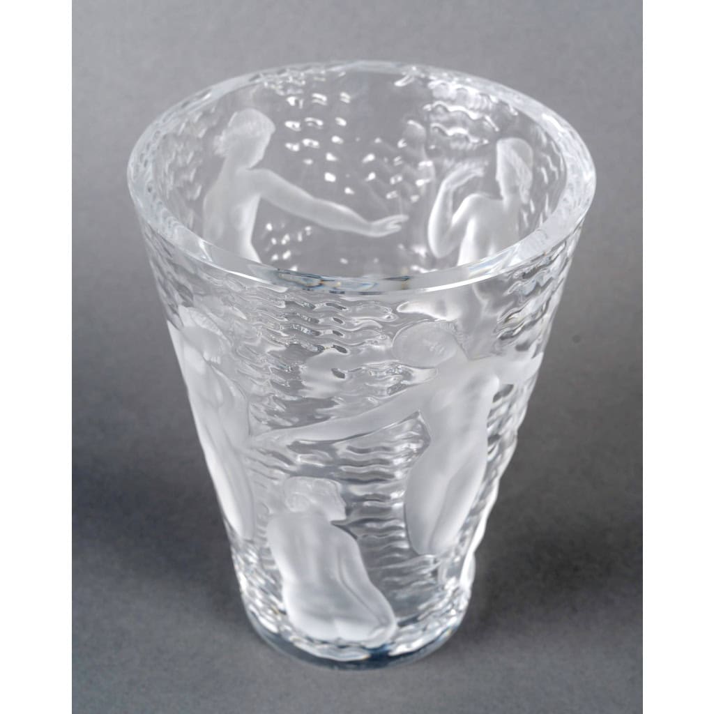 Lalique France – Vase Ondines Cristal Blanc 8