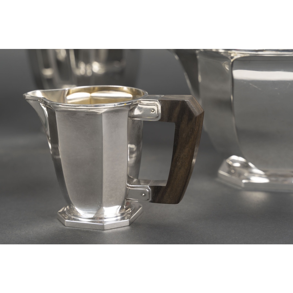 Ernest PROST, Service à thé, café et chocolat en argent massif – ART DECO vers 1930 11
