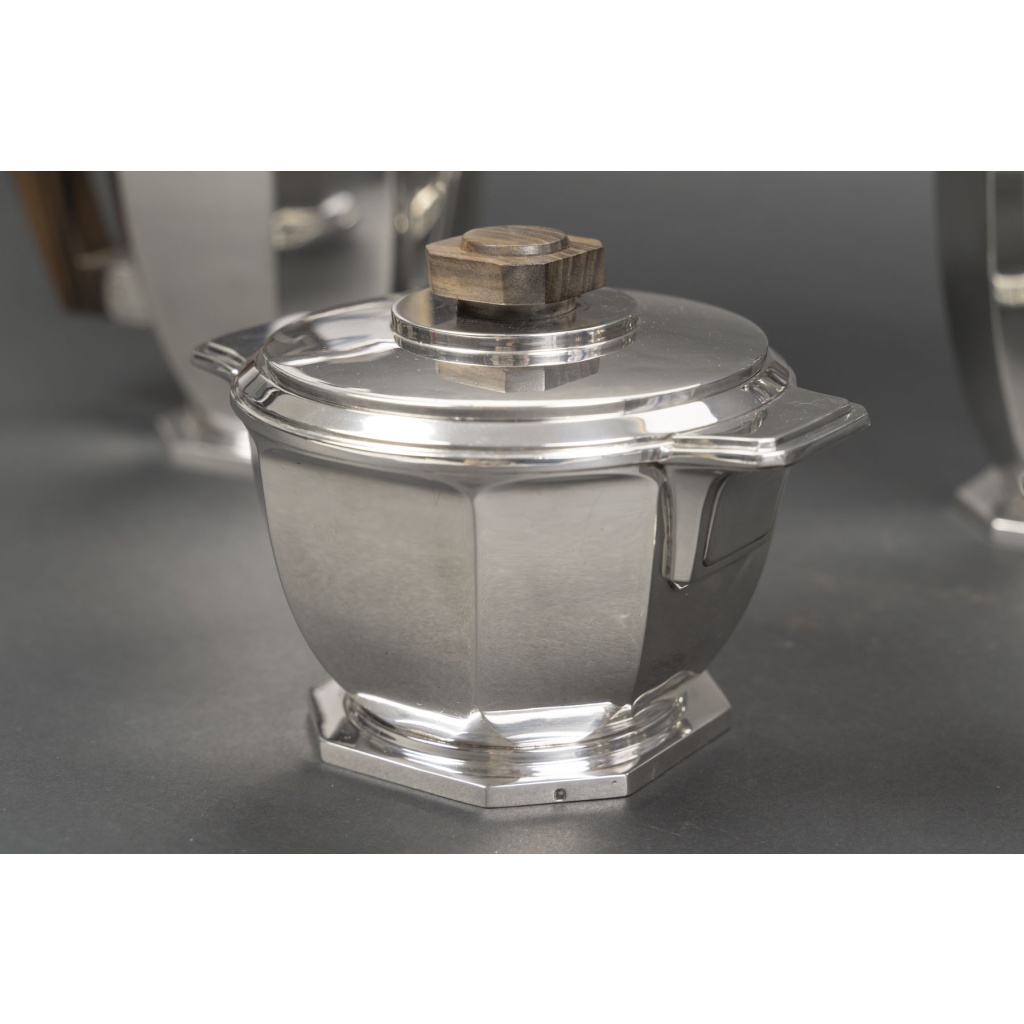 Ernest PROST, Service à thé, café et chocolat en argent massif – ART DECO vers 1930 12
