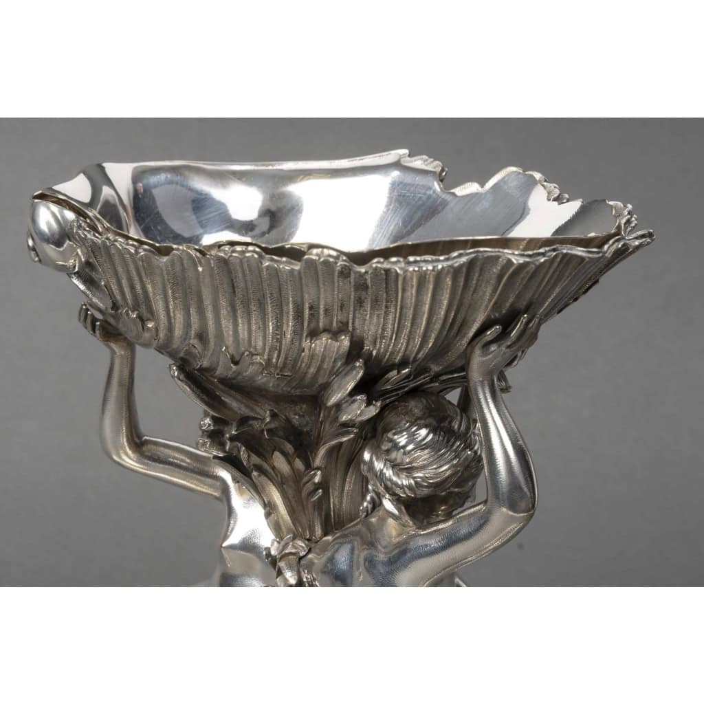 BOIN TABURET Centre de table en bronze argenté Epoque NAPOLEON III 17 BOIN TABURET Centre de table en bronze argenté Epoque NAPOLEON III 17