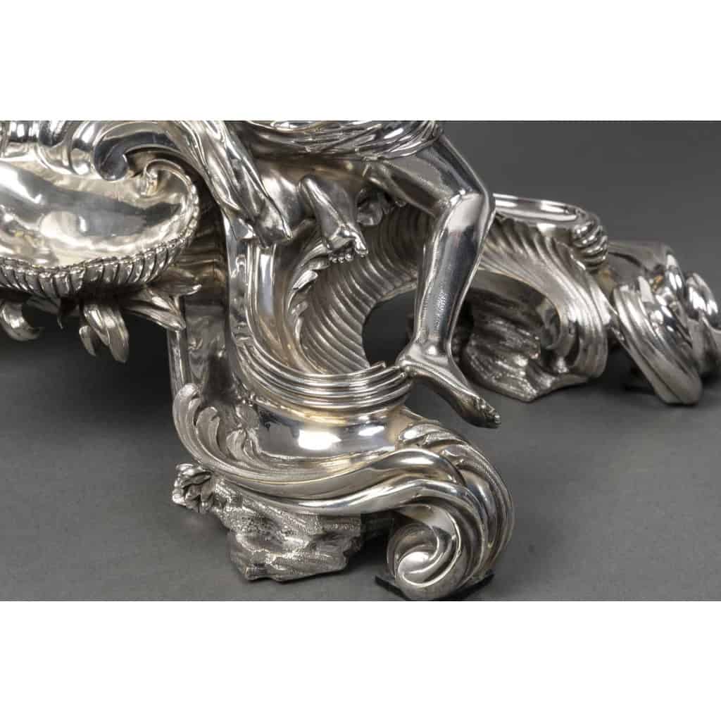 BOIN TABURET Centre de table en bronze argenté Epoque NAPOLEON III 16 BOIN TABURET Centre de table en bronze argenté Epoque NAPOLEON III 16