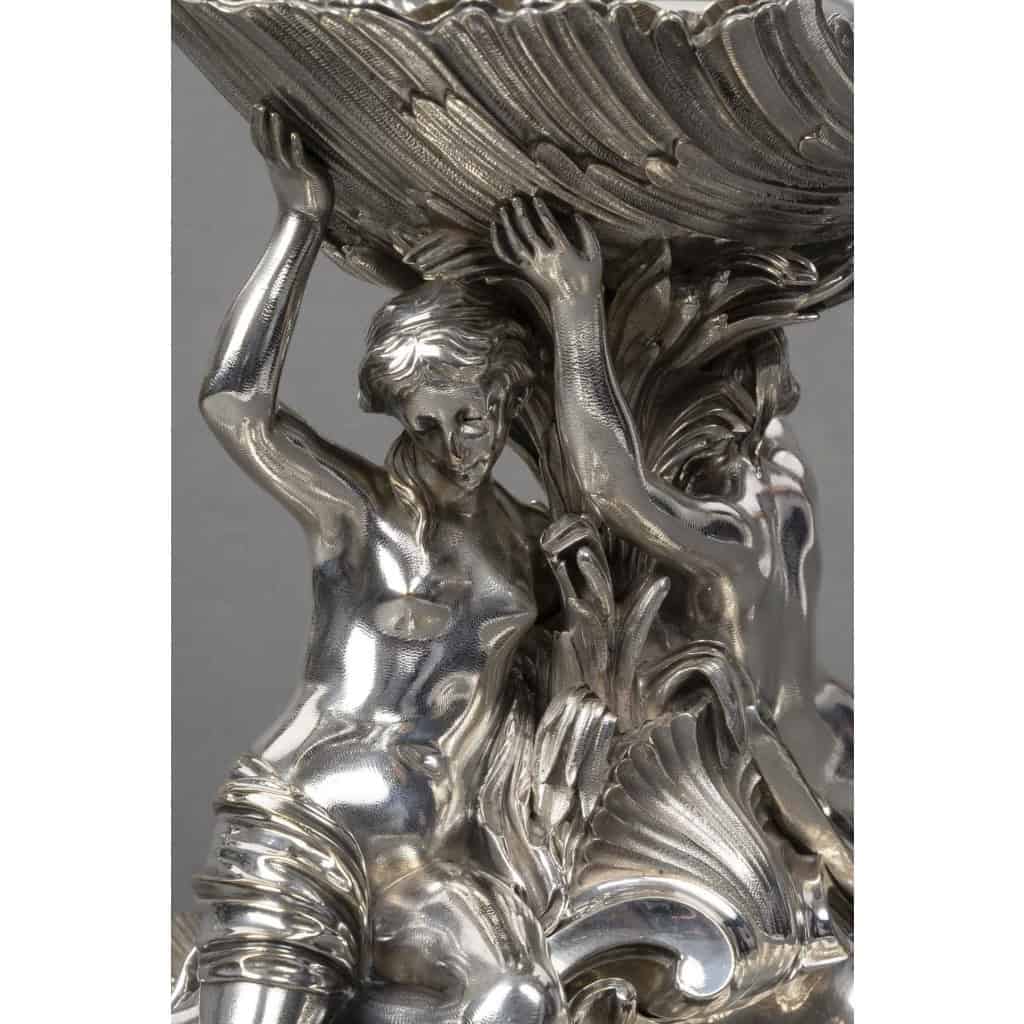 BOIN TABURET Centre de table en bronze argenté Epoque NAPOLEON III 11 BOIN TABURET Centre de table en bronze argenté Epoque NAPOLEON III 11