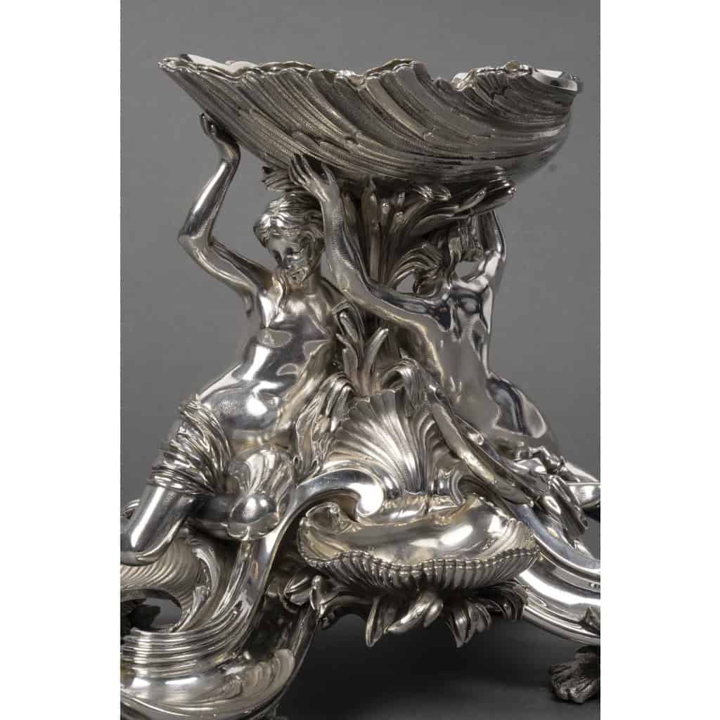 BOIN TABURET Centre de table en bronze argenté Epoque NAPOLEON III 9 BOIN TABURET Centre de table en bronze argenté Epoque NAPOLEON III 9