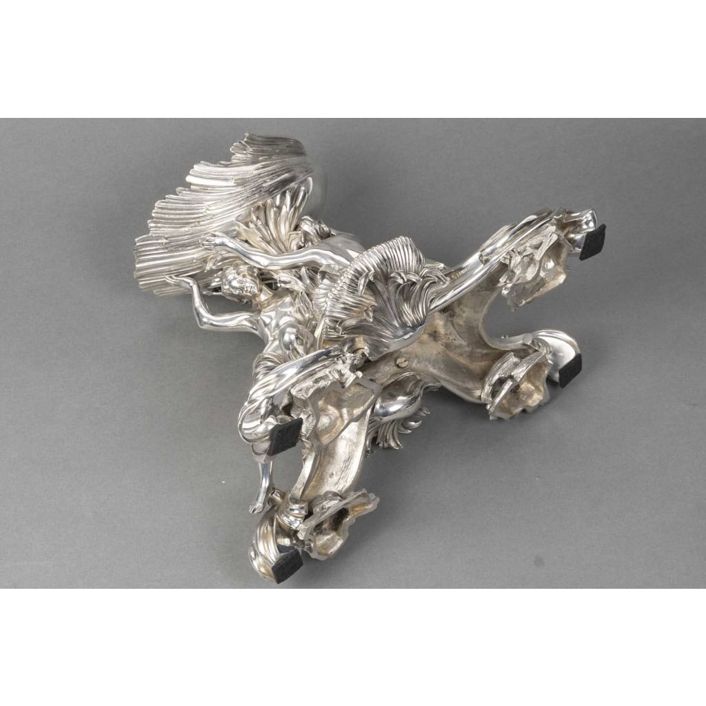 BOIN TABURET Centre de table en bronze argenté Epoque NAPOLEON III 5 BOIN TABURET Centre de table en bronze argenté Epoque NAPOLEON III 5