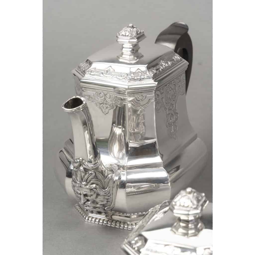 FOUQUET LAPAR – Service à thé et café argent massif 4 pièces XIXe 16