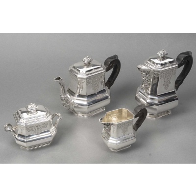 FOUQUET LAPAR – Service à thé et café argent massif 4 pièces XIXe 3 FOUQUET LAPAR – Service à thé et café argent massif 4 pièces XIXe 3