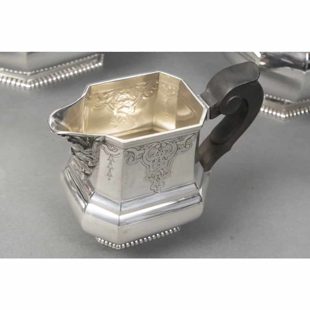 FOUQUET LAPAR – Service à thé et café argent massif 4 pièces XIXe 14