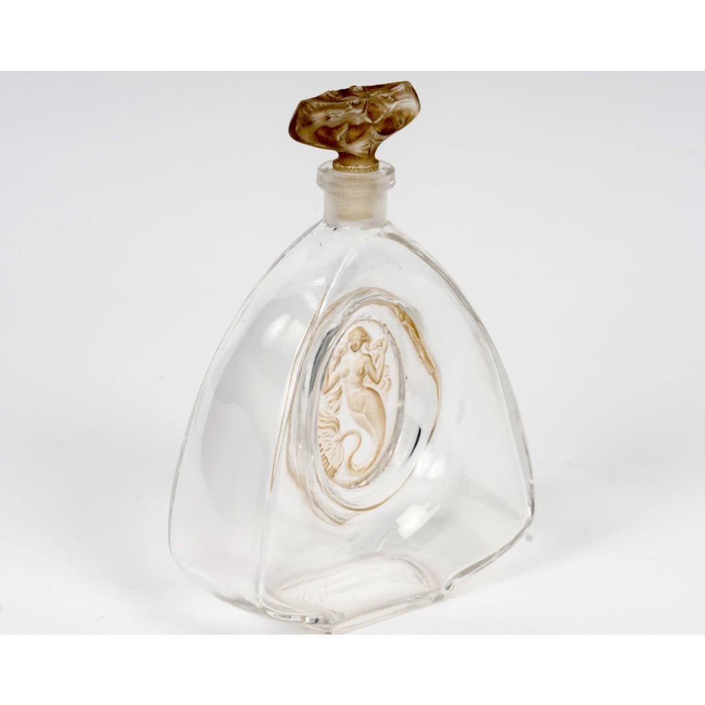 1912 René Lalique – Flacon La Sirène Verre Blanc Patiné Sépia pour Burmann 5
