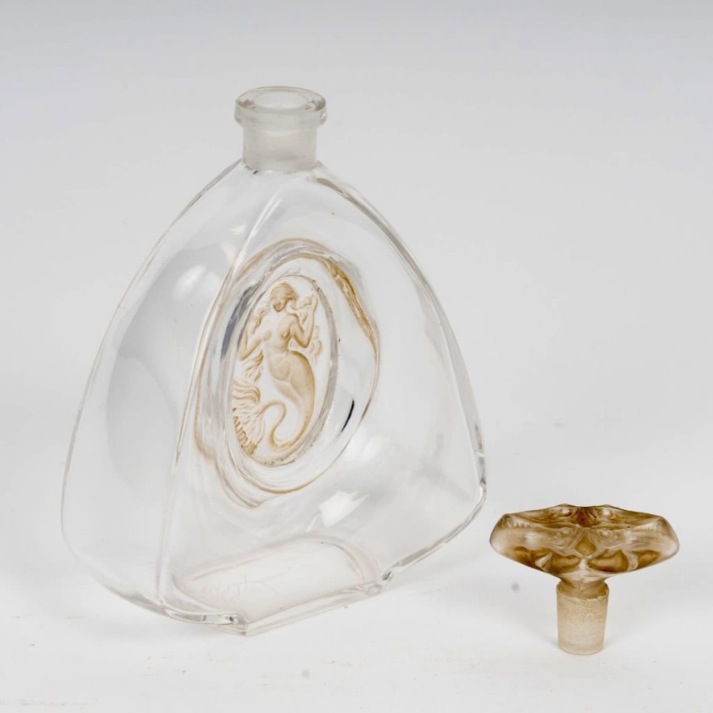 1912 René Lalique – Flacon La Sirène Verre Blanc Patiné Sépia pour Burmann 6