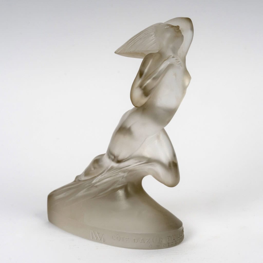1929 René Lalique – Statuette Côte d’Azur Pullman Express Verre Blanc 3