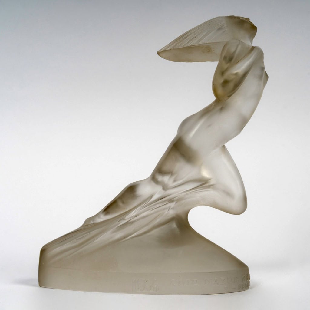 1929 René Lalique – Statuette Côte d’Azur Pullman Express Verre Blanc 4