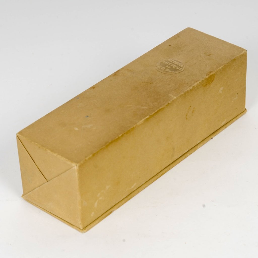 1910 René Lalique – Flacon Ambre Antique Verre Blanc Patiné Sépia pour Coty 6