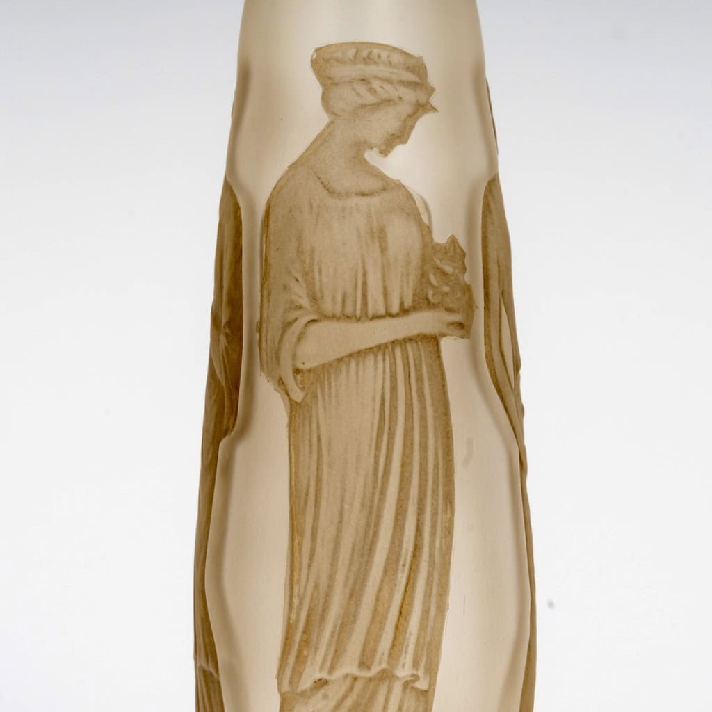 1910 René Lalique – Flacon Ambre Antique Verre Blanc Patiné Sépia pour Coty 13