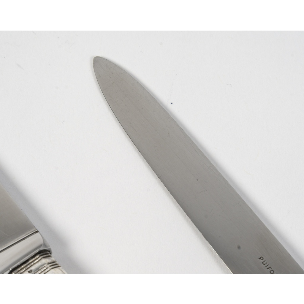 PUIFORCAT – Suite de 16 couteaux de table et 10 couteaux à dessert argent ART DECO 6