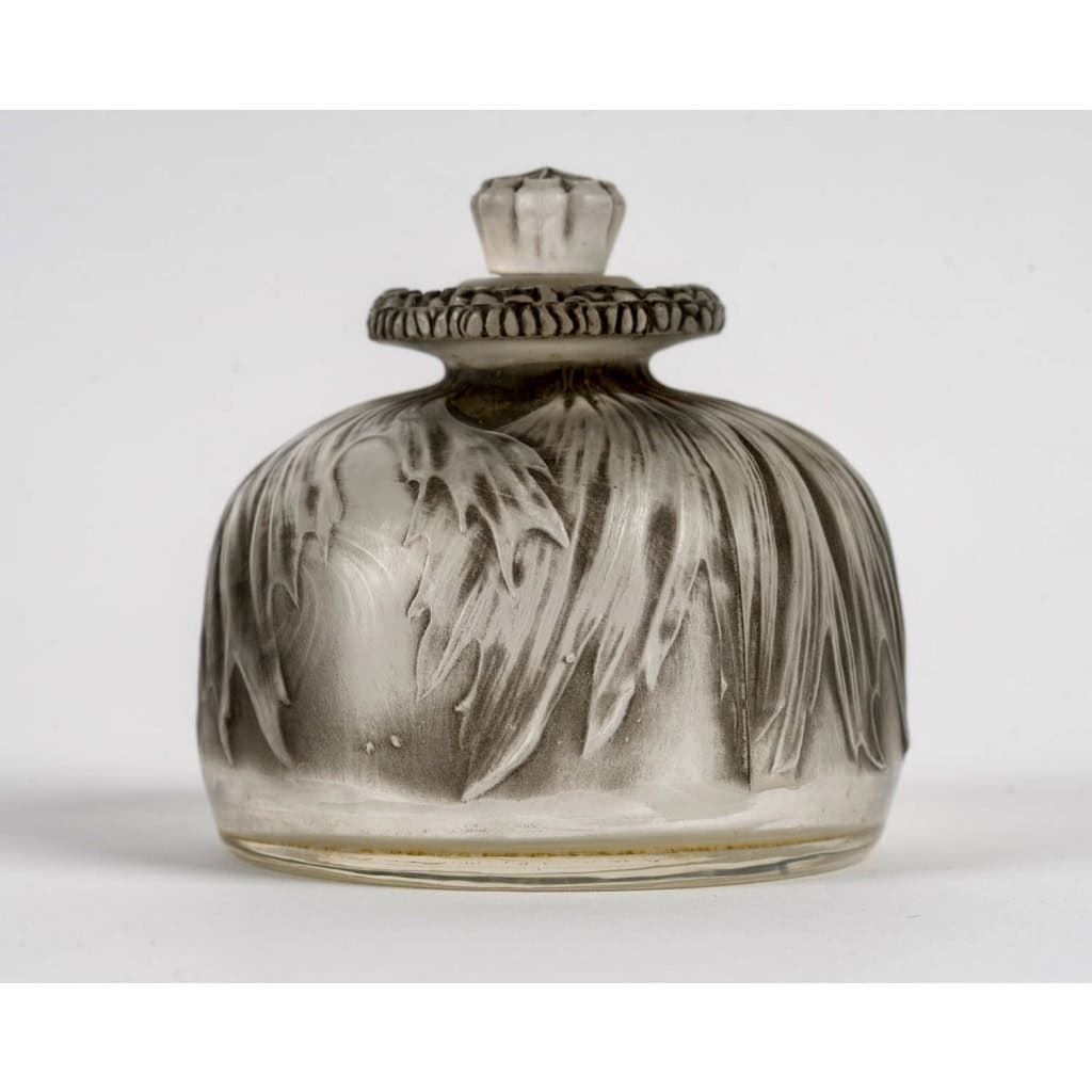 1910 René Lalique – Flacon Pavot Verre Blanc Patiné Gris 5